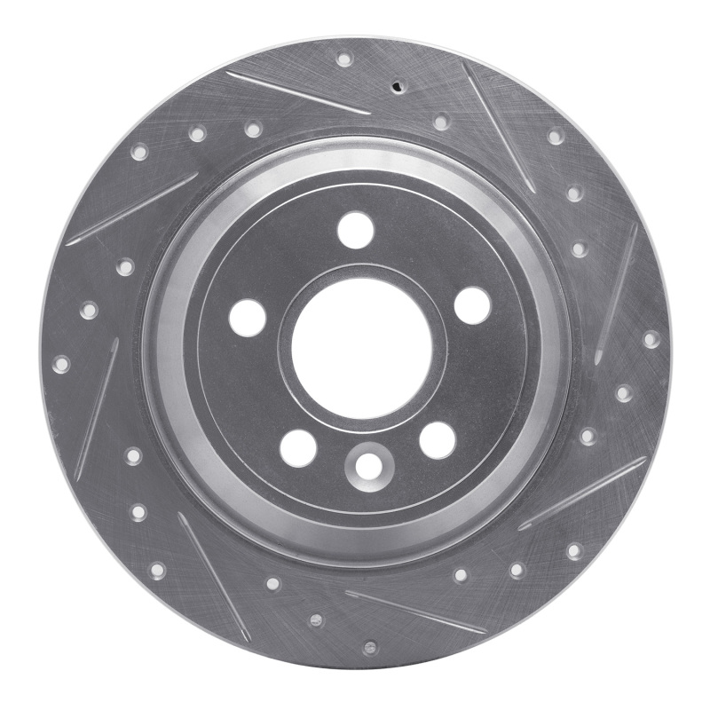 Volvo S80 Brake Rotor (1) - Rear Right - R1 Concepts - Drilled & Slotted - Silver - `07-`10